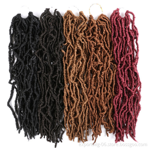 Nu Locs Crochet Hair Extensions African NU Locs Braiding Hair Solid And Ombre Color Synthetic Fiber Long 18 Inch